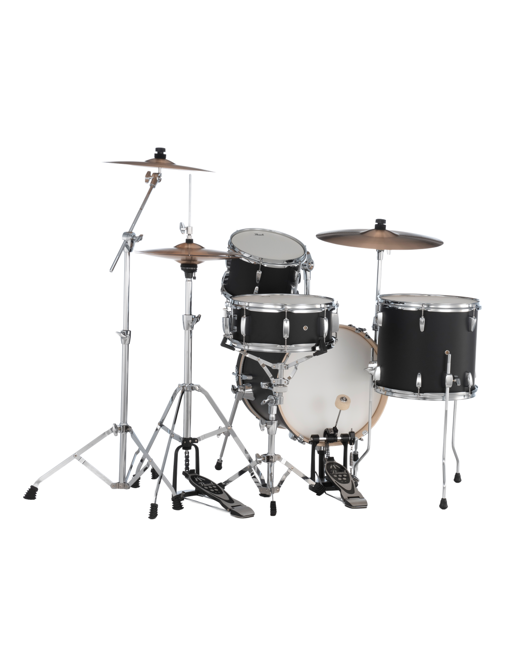 Pearl Midtown 4-piece Shell Pack w/16" Kick + Hardware - Matte Asphalt Black