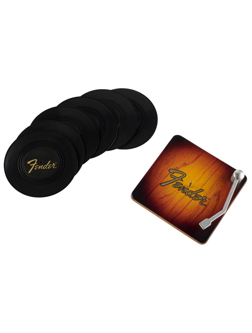 Fender Sunburst Turntable Coaster Set