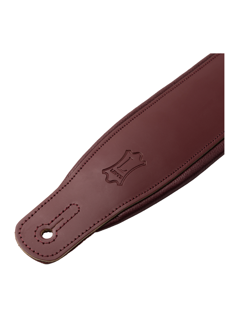 Levy's Amped Leather Series M26PD Leather Guitar Strap - Burgundy