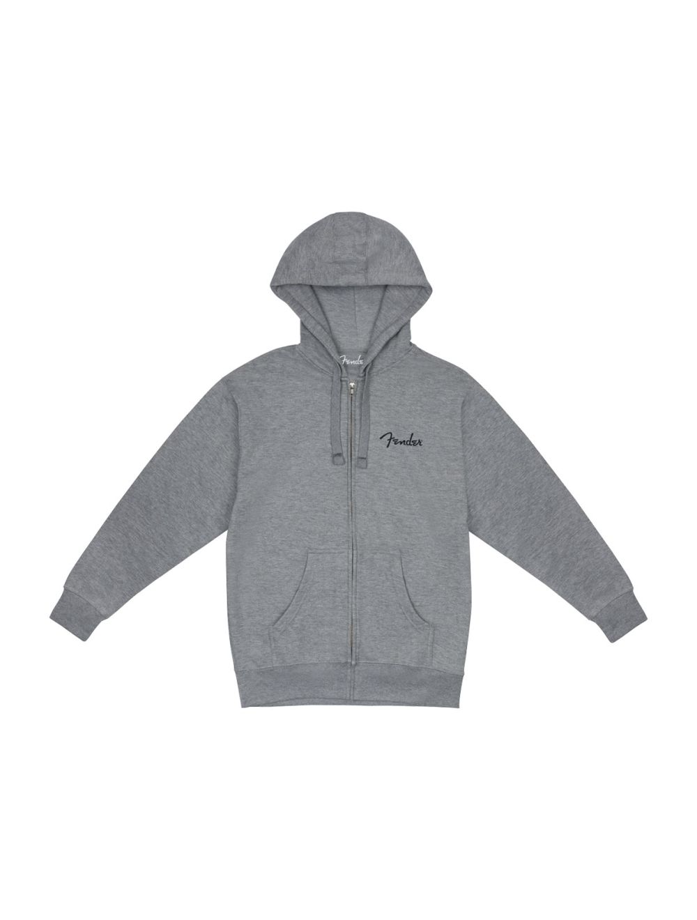 Fender Spaghetti Small Logo Zip Front Hoodie, Athletic Gray, XXL