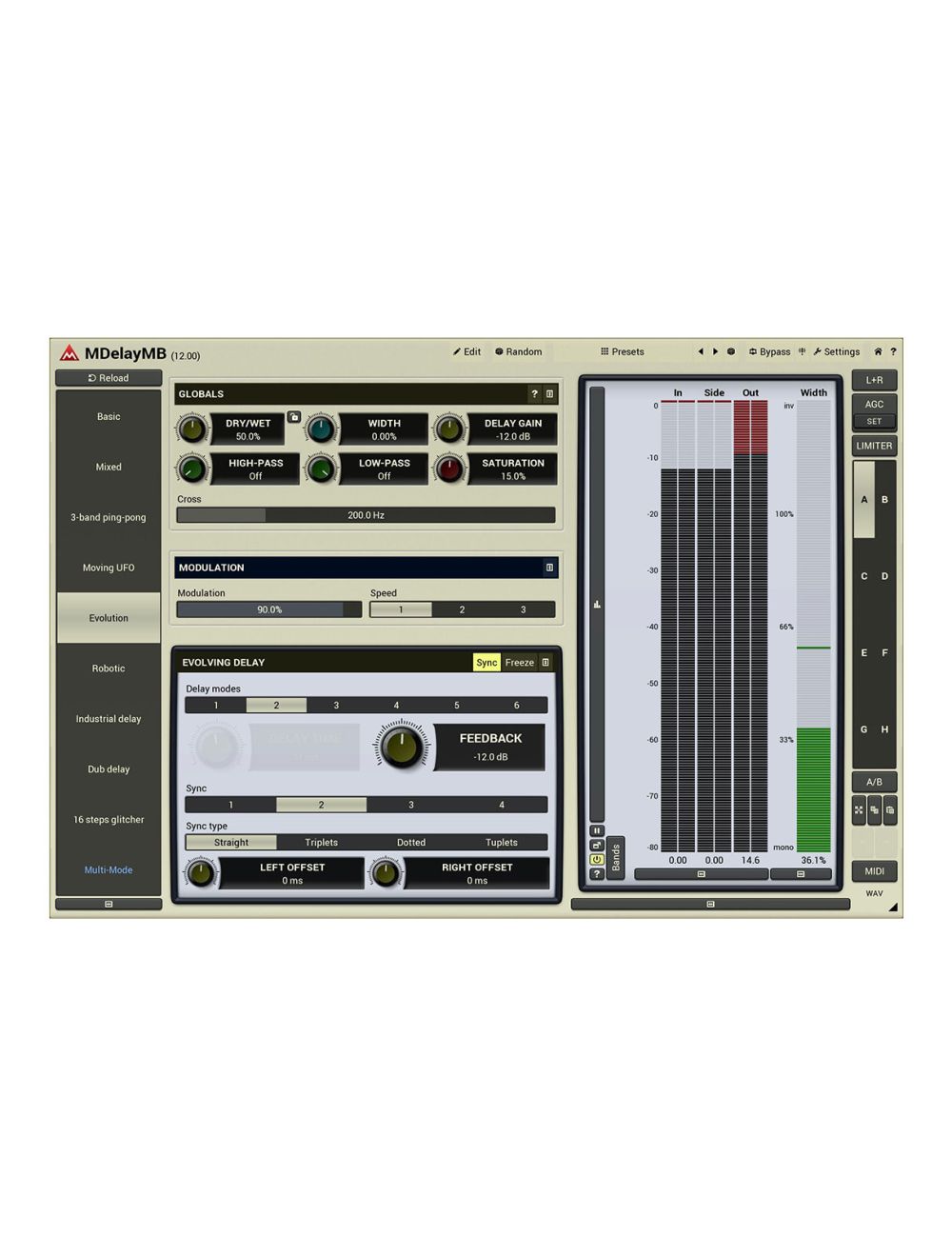 Melda MDelayMB 6 Fully Adjustable Bands