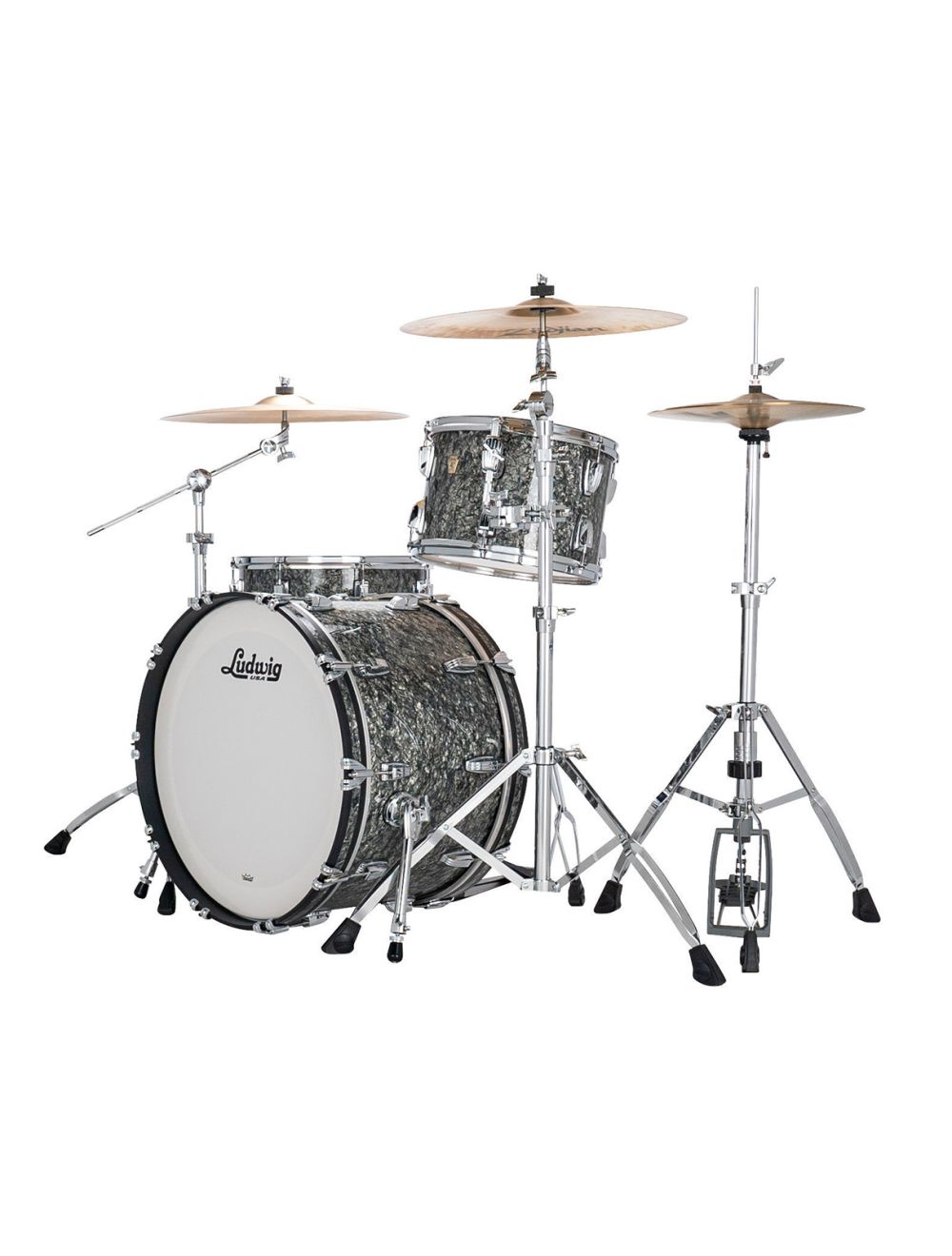 Ludwig Classic Maple Fab 3pc Shell Pack w/22" Kick - Black Pearl