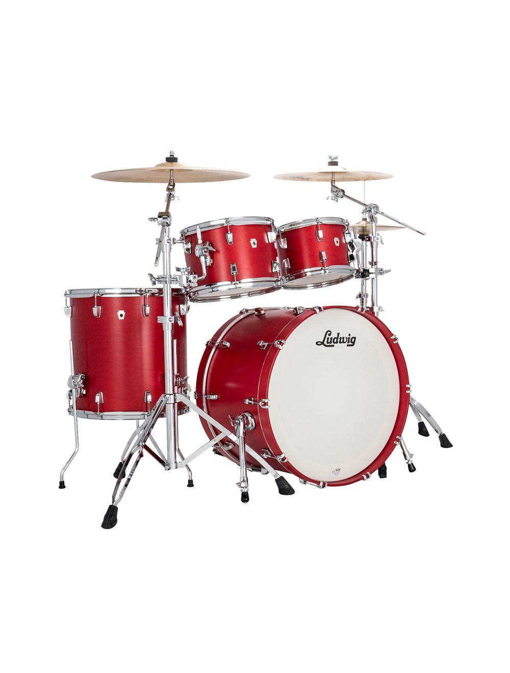 Ludwig Neusonic Mod 4-pc Shell Pack w/ 22" Kick - Diablo Red Stain