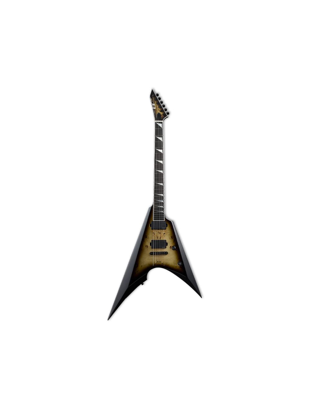 ESP E-II Arrow NT Electric Guitar - Burl Maple Nebula Black Burst - B-Stock