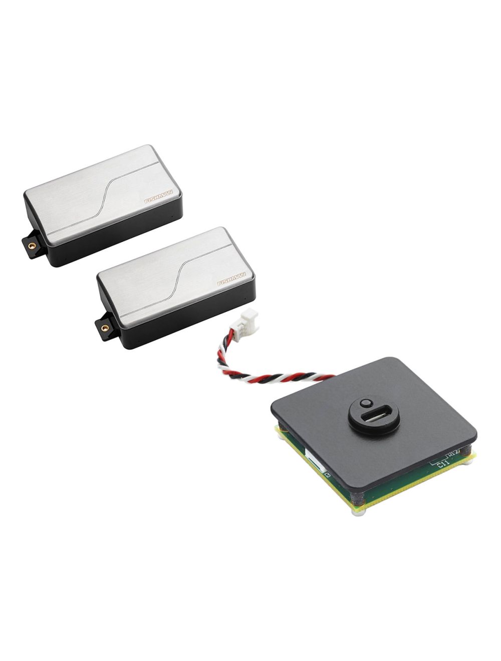 Fishman Fluence Modern Humbucker Set of 2 - Brushed Stainless + Rechargeable Battery Pack
