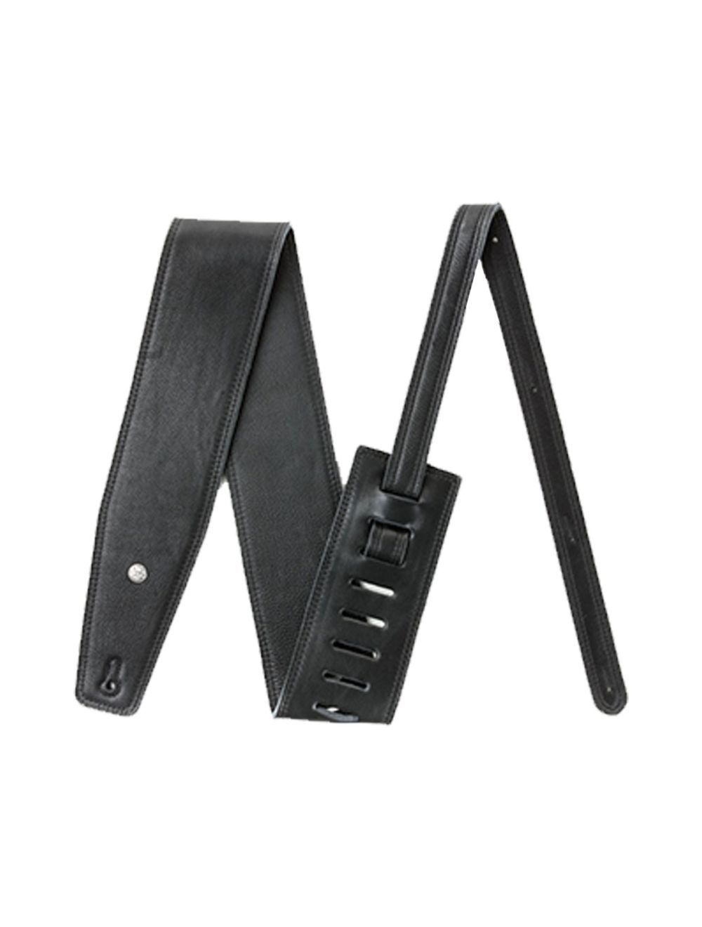 Dunlop BMF16BK Deluxe Strap in Black Leather Brass