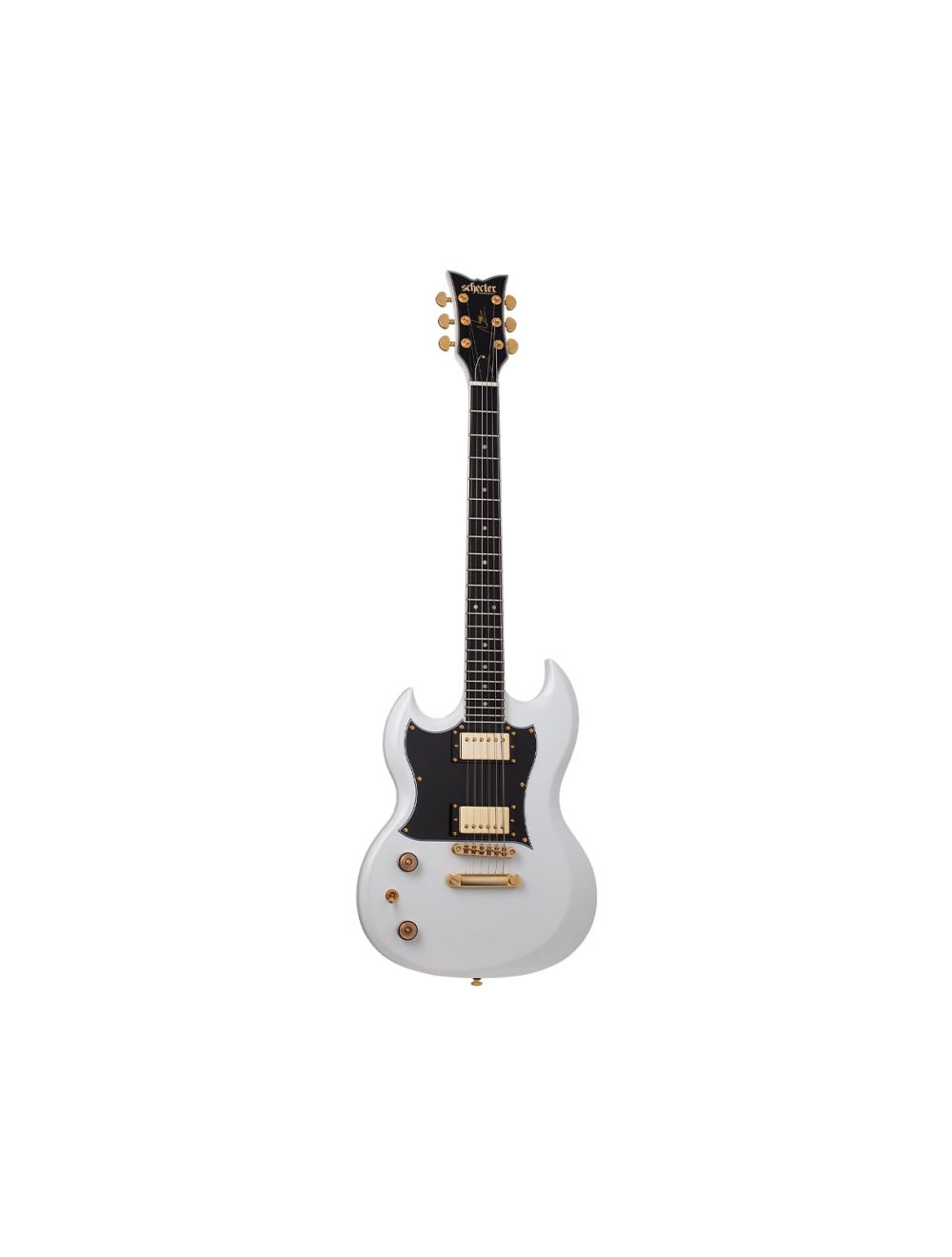Schecter ZV-H6LLYW66D Left Handed Zacky Vengeance Signature Guitar - Gloss White