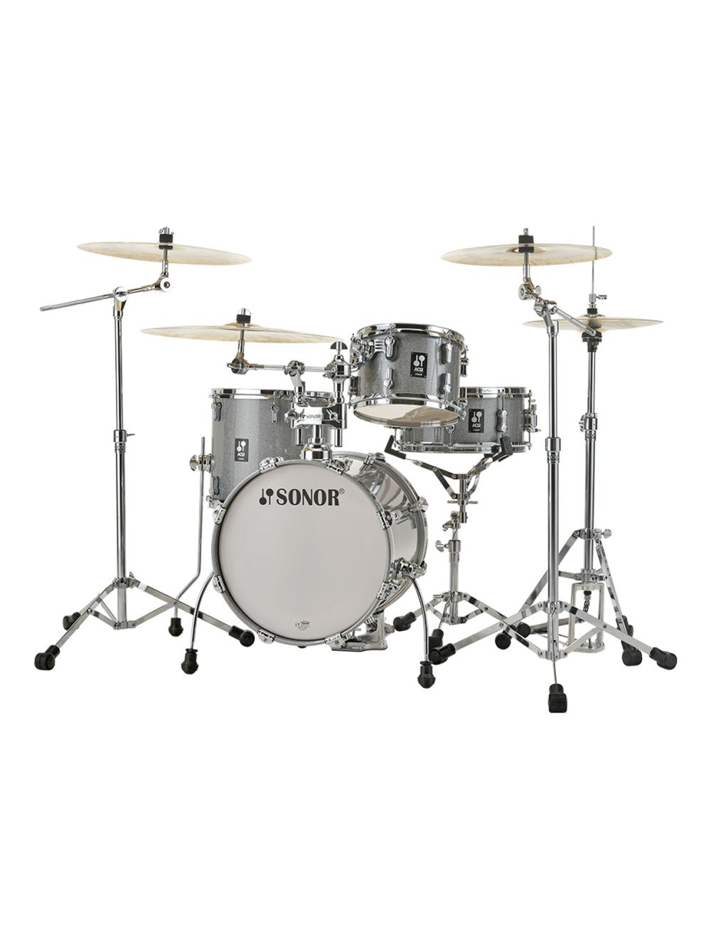 Sonor AQ2 Maple Safari 4-pc Shell Pack w/ 16" Kick - Titanium Quartz