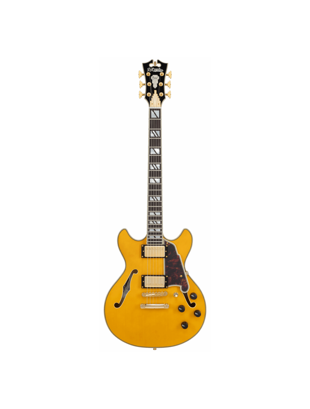 D'Angelico Excel Mini DC Double Cutaway Semi-Hollow Guitar - Amber