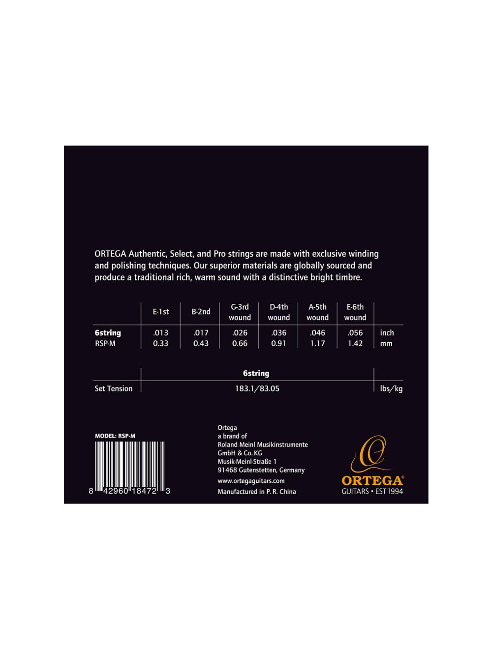 Ortega Guitars RSP-M Pro Series Resonator Guitar Strings - Medium Gauge