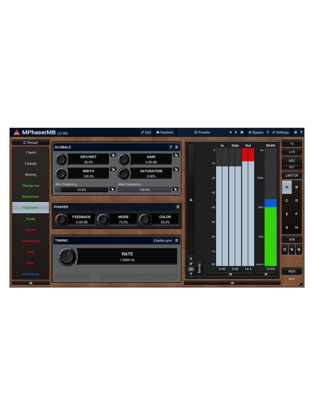 Melda MPhaserMB 6 Bands with Custom Shape