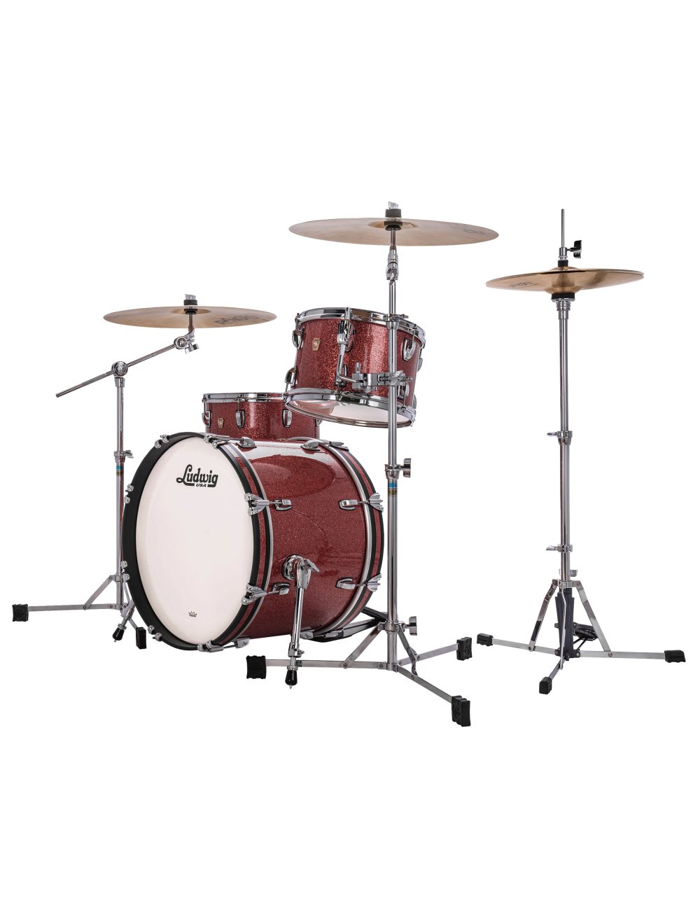 Ludwig Classic Maple Downbeat 3-pc Shell Pack w/20" Kick - Hybrid Copper Sparkle
