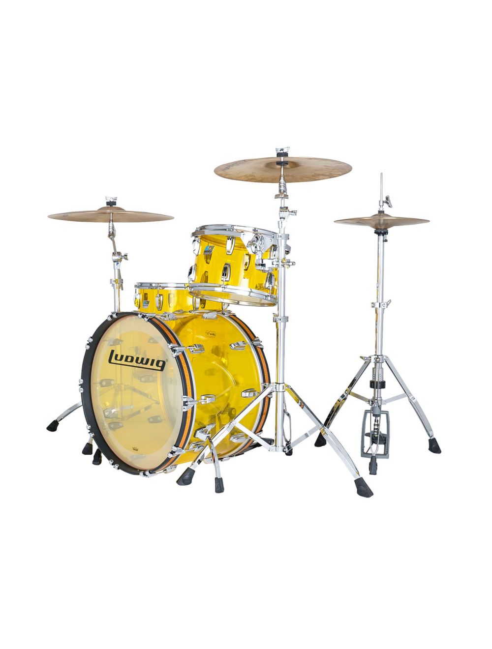 Ludwig Vistalite Fab 3pc Shell Pack w/ 22" Kick - Yellow