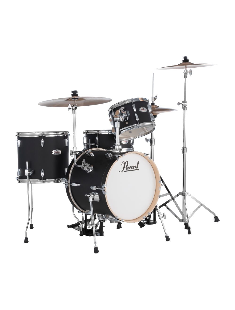 Pearl Midtown 4-piece Shell Pack w/16" Kick + Hardware - Matte Asphalt Black