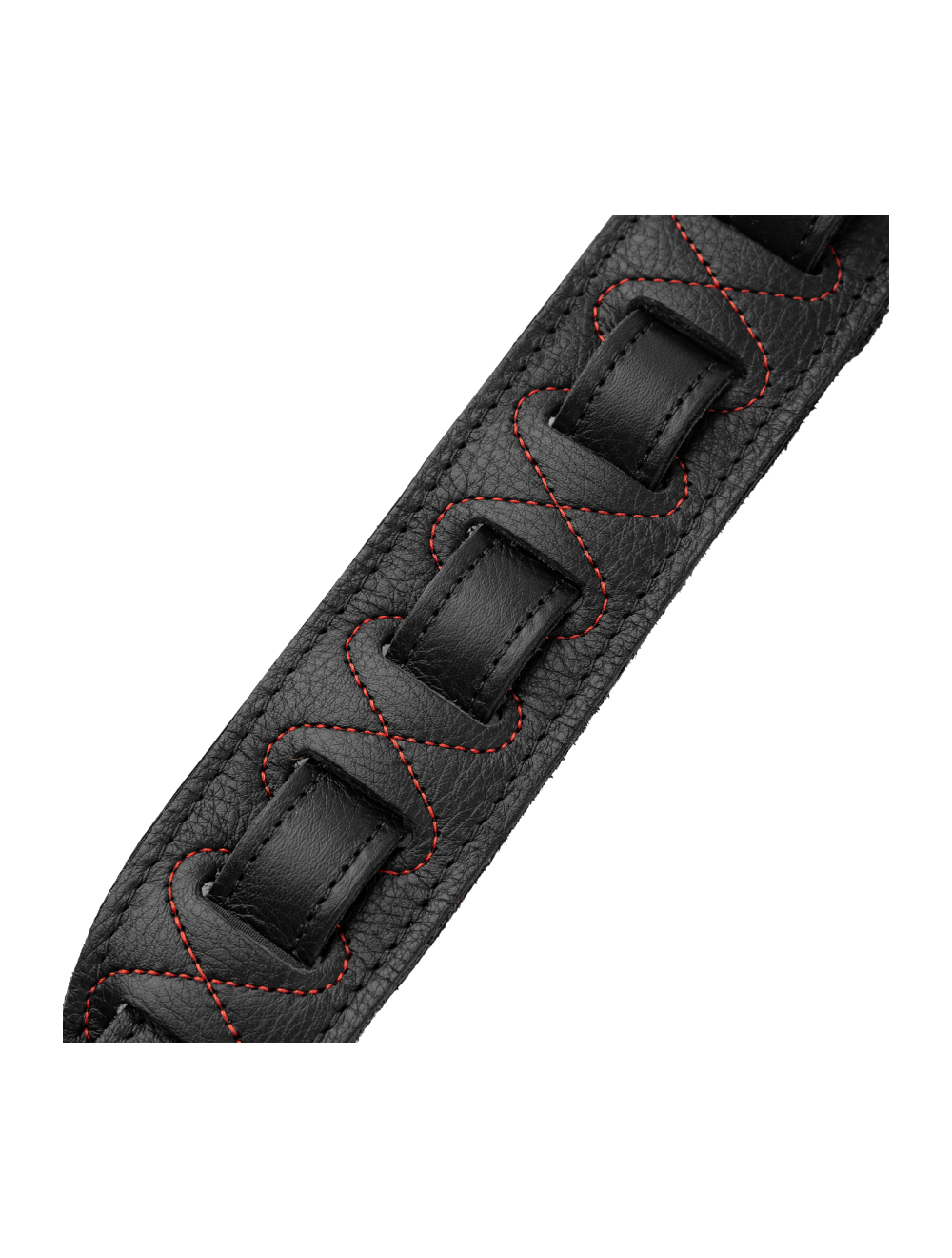 Levy's Rebel Leathers Series Leather Guitar Strap - Black w/Red Studs