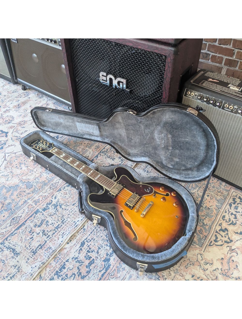 Used Epiphone Sheraton II Semi-Hollowbody Guitar - Vintage Sunburst w/Case