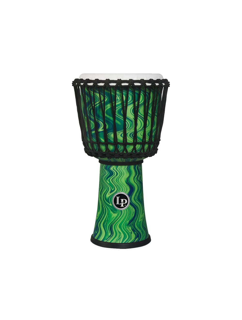 Latin Percussion 10" Rope Tuned Circle Djembe w/Perfect-Pitch Head Green Marble