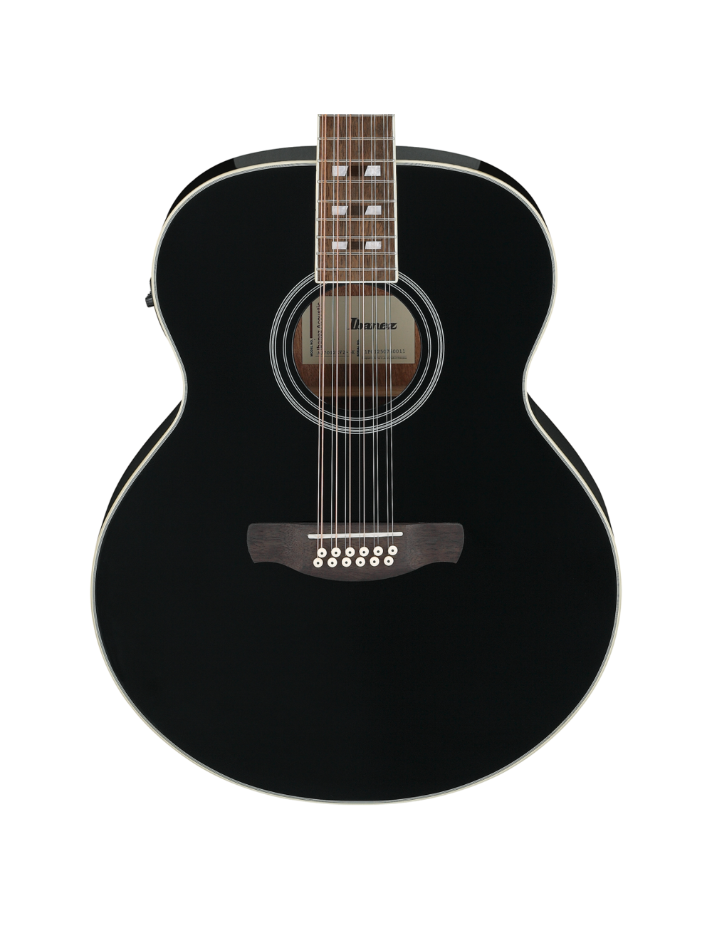Used Ibanez AJ7012M1E 12-String Acoustic-Electric Guitar - Black High Gloss