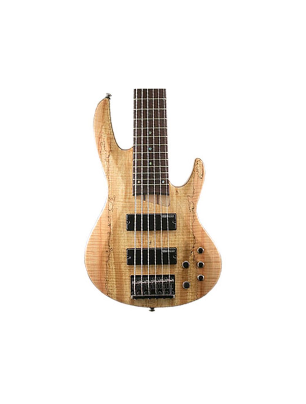 ESP LTD B206 Spalted Maple 6 String Bass Natural Satin
