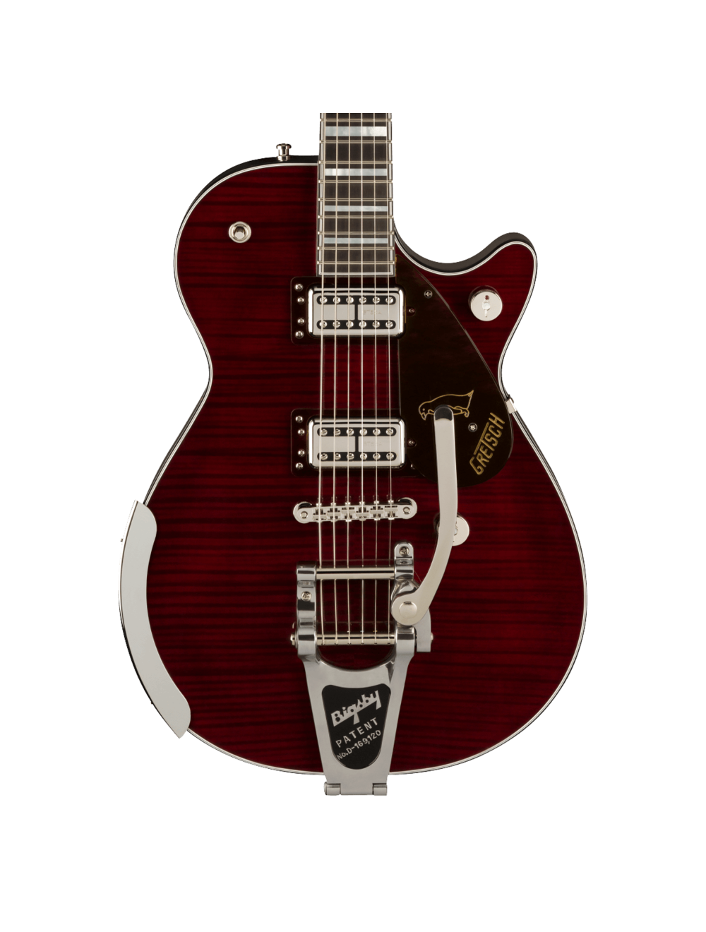 Used Gretsch G6134TFM-NH Nigel Hendroff Penguin - Dark Cherry Metallic Flame