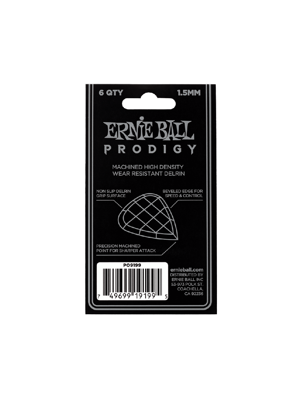 Ernie Ball Standard Prodigy Picks 6-pack - 1.5mm Black