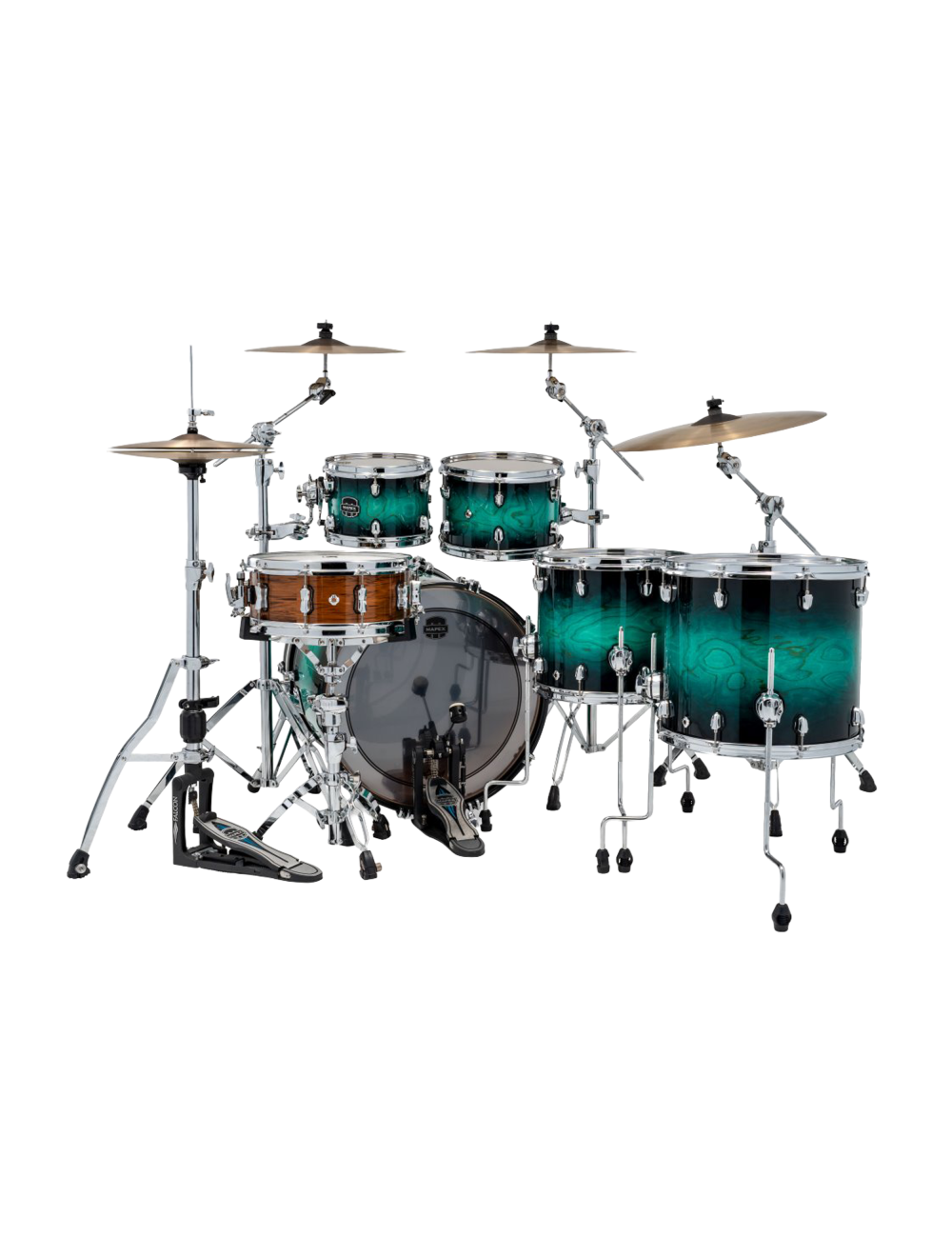 Mapex Saturn VI Studioease 5-Piece Shell Pack w/22" Kick - Marine Teal Burst