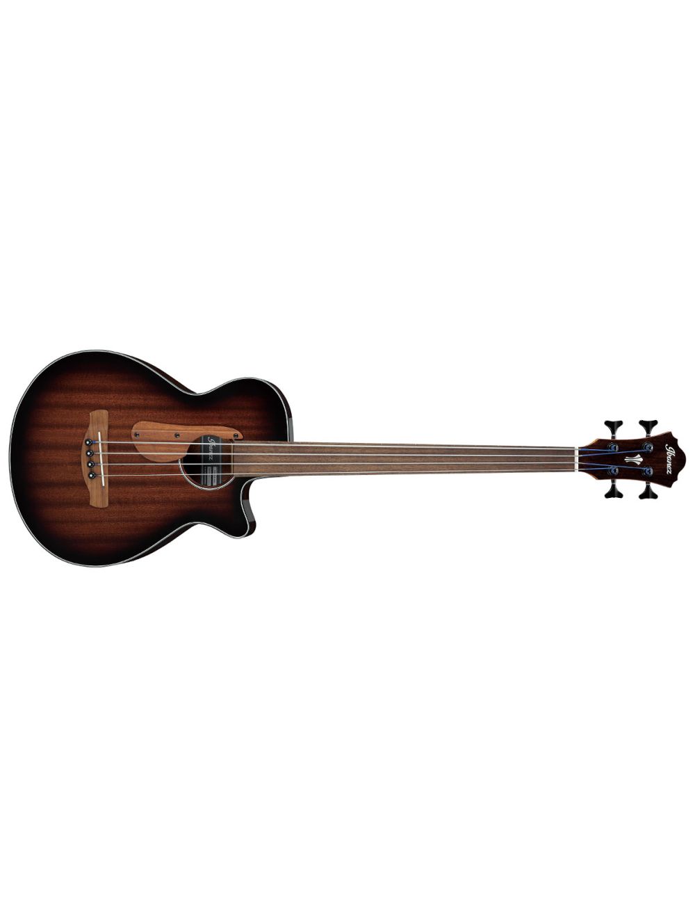 Ibanez AEGB24FEMHS Auditorium A/E Fretless Bass Guitar - Mahogany Sunburst