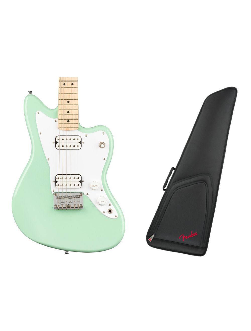 Squier Mini Jazzmaster HH Surf Green Fender FEMS 610 Mini Strat Gig Bag