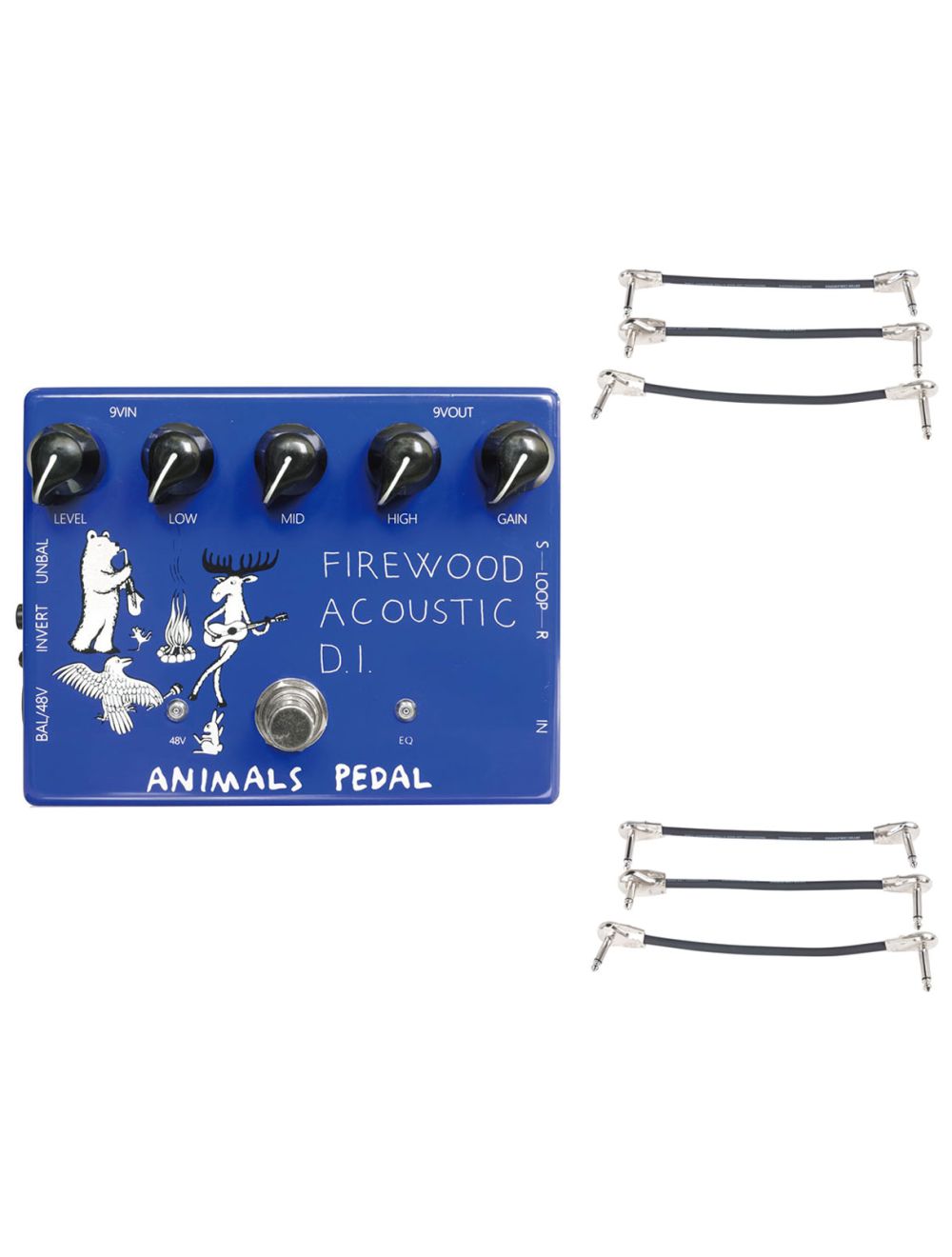 Animals Pedals Firewood Acoustic Di Pedal V2 + 2x Gator Patch Cable 3 Pack