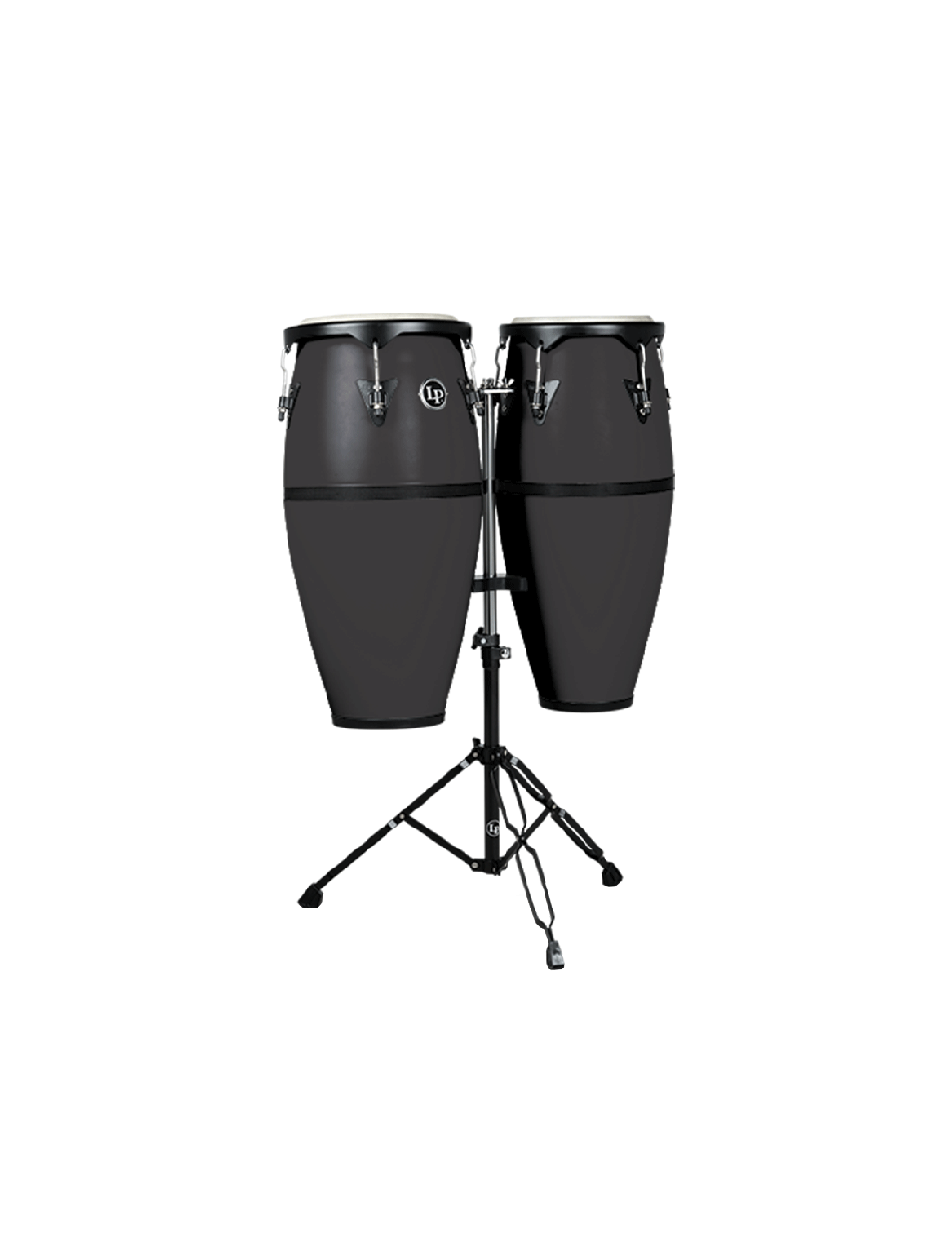 Latin Percussion LP646D-OX Discovery 10" & 11" Conga Set w/Double Stand - Onyx