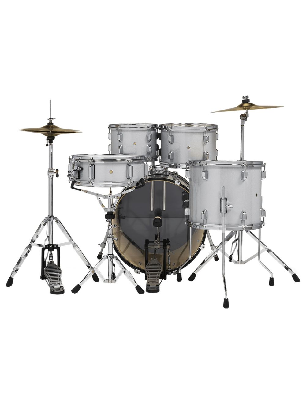 PDP Centerstage 5-Piece Drum Kit w/Hardware & Cymbals - Diamond White Sparkle