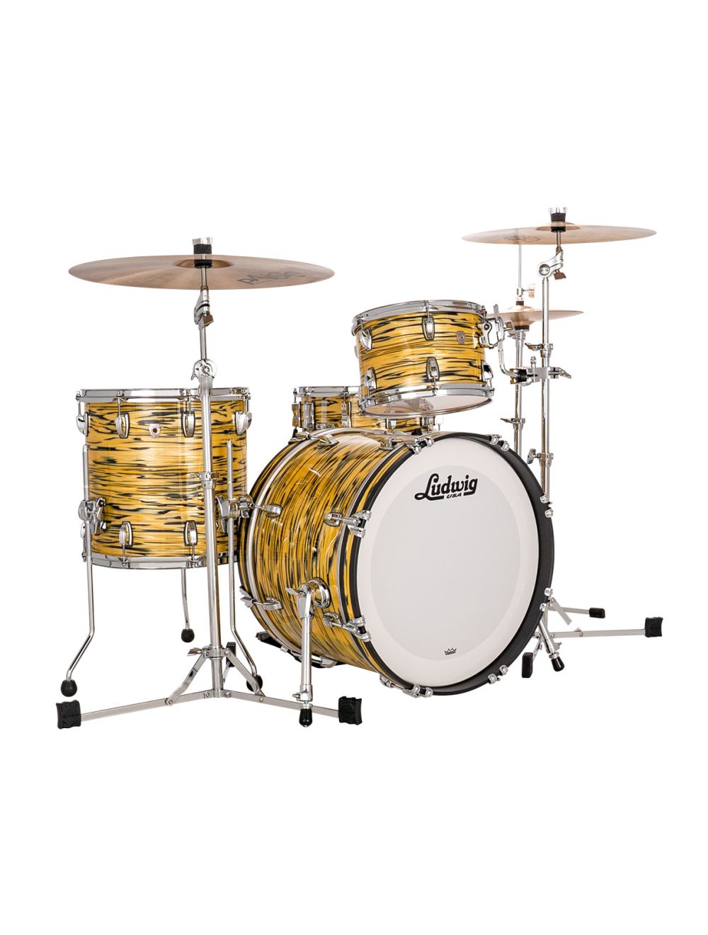 Ludwig Classic Oak Downbeat 3-pc Shell Pack w/ 20" Kick - Lemon Oyster