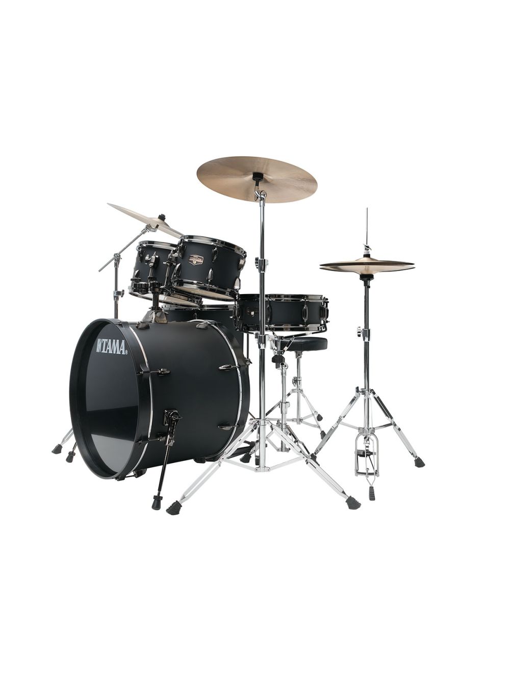 Tama Imperialstar 5pc Complete Drum Kit w/ 22" Kick Drum - Blacked Out Black