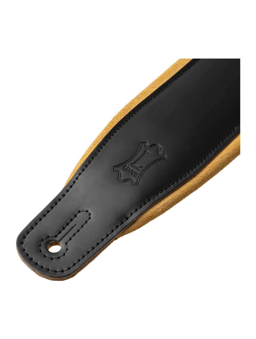 Levy's Amped Leather Series M26PD Leather Guitar Strap - Black w/Tan Backing