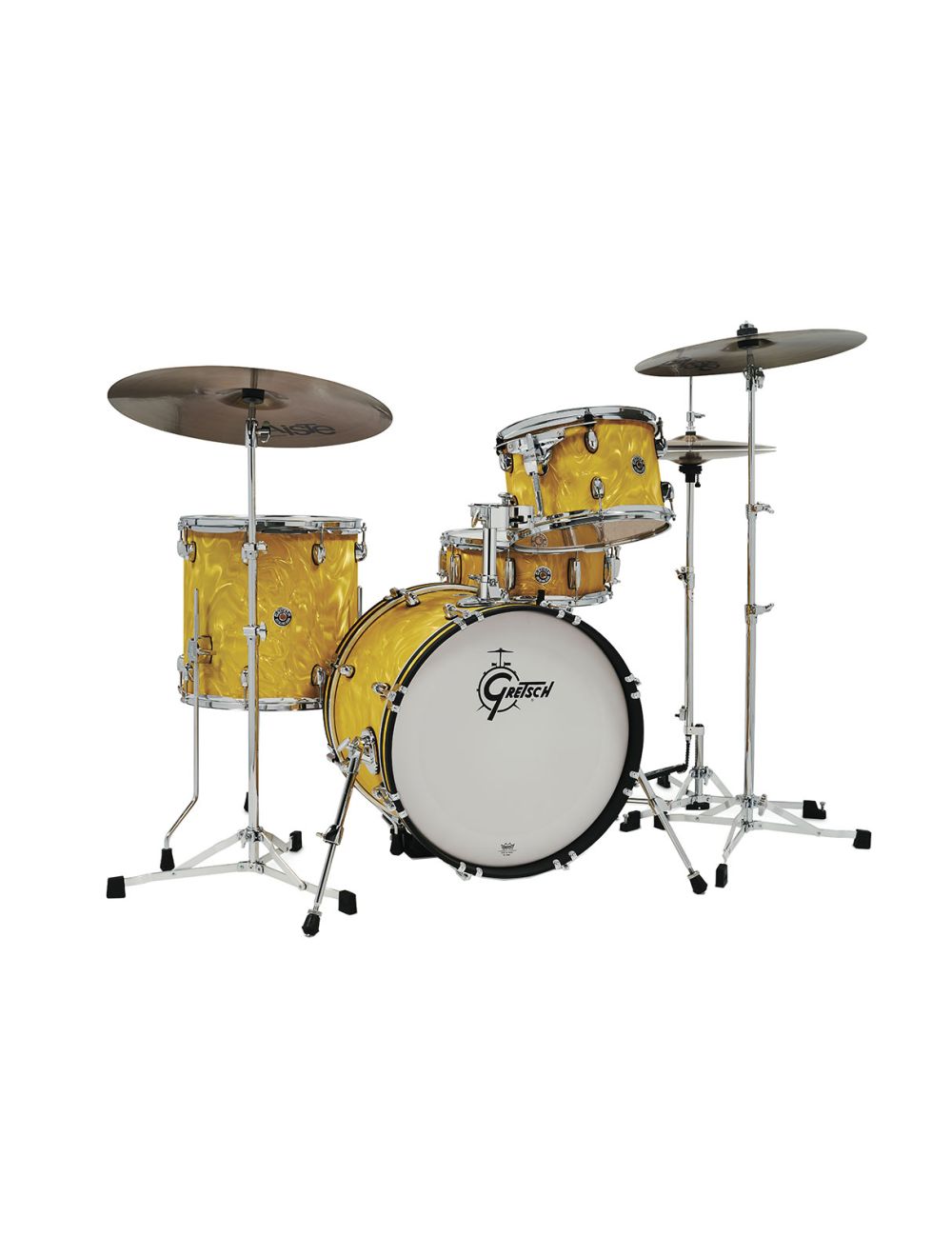 Gretsch Catalina Club 4-pc Shell Pack (18/12/14/14 Snare) - Yellow Satin Flame