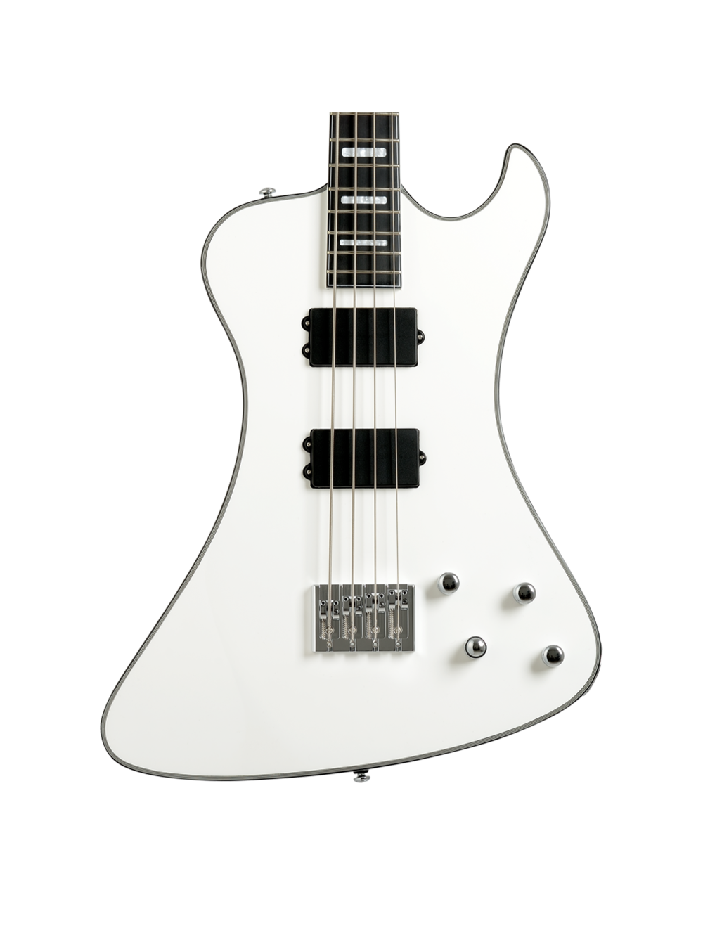 Hagstrom Nekromant 4 Single Cut Bass Guitar - White Gloss