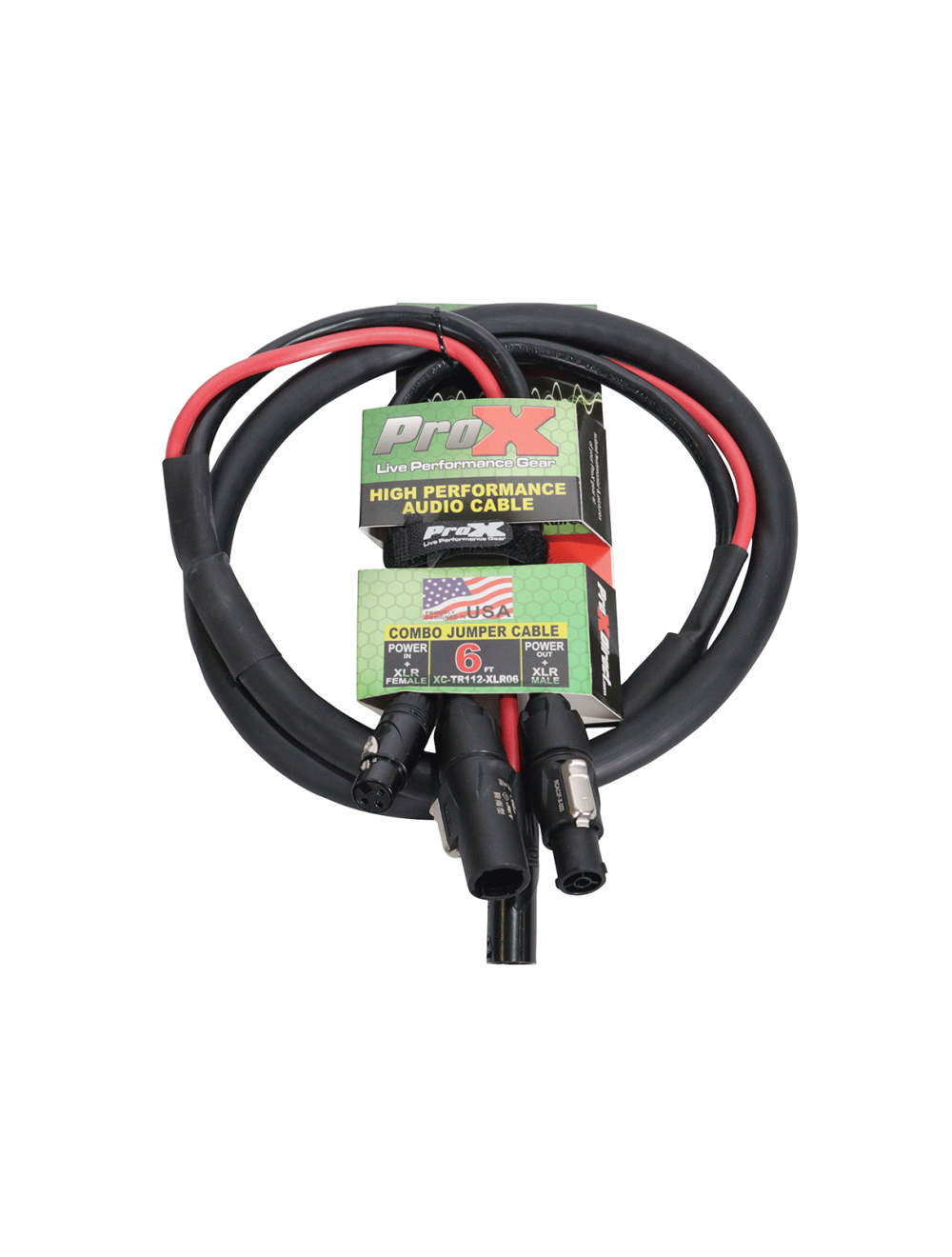 ProX XC-TR112-XLR06 6Ft Dual PowerCon to XLR Combo Cable