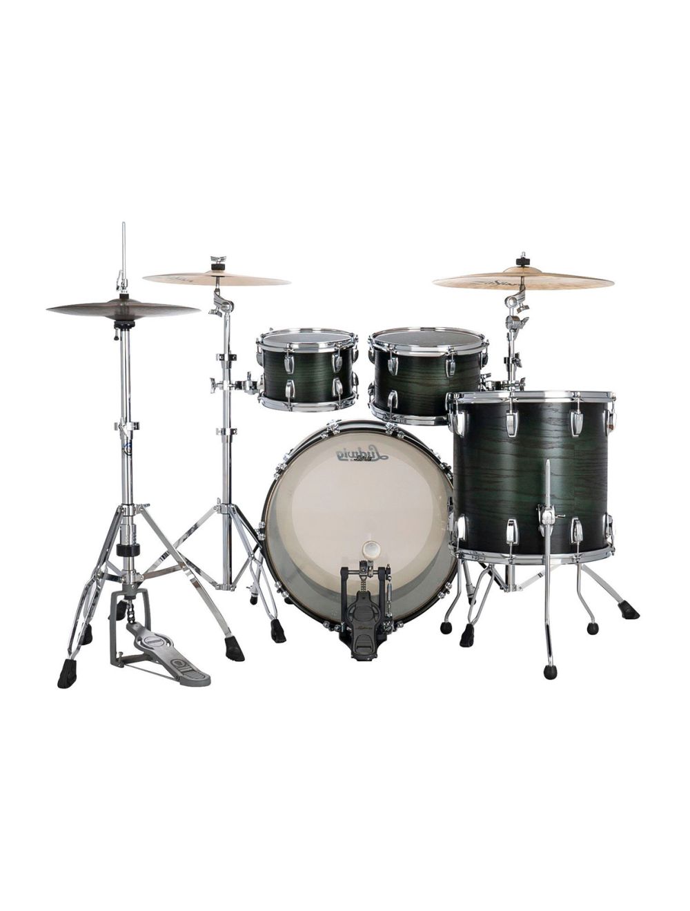 Ludwig Classic Oak Studio 4-pc Shell Pack w/22" Kick - Green Burst