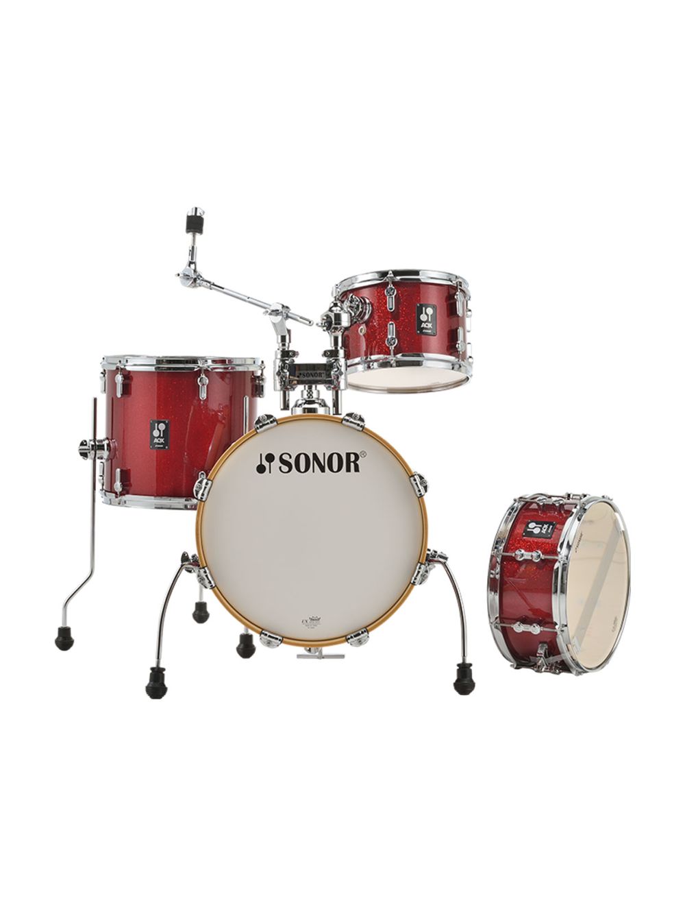 Sonor AQX Jungle 4-pc Shell Pack w/ 16" Kick - Red Moon Sparkle
