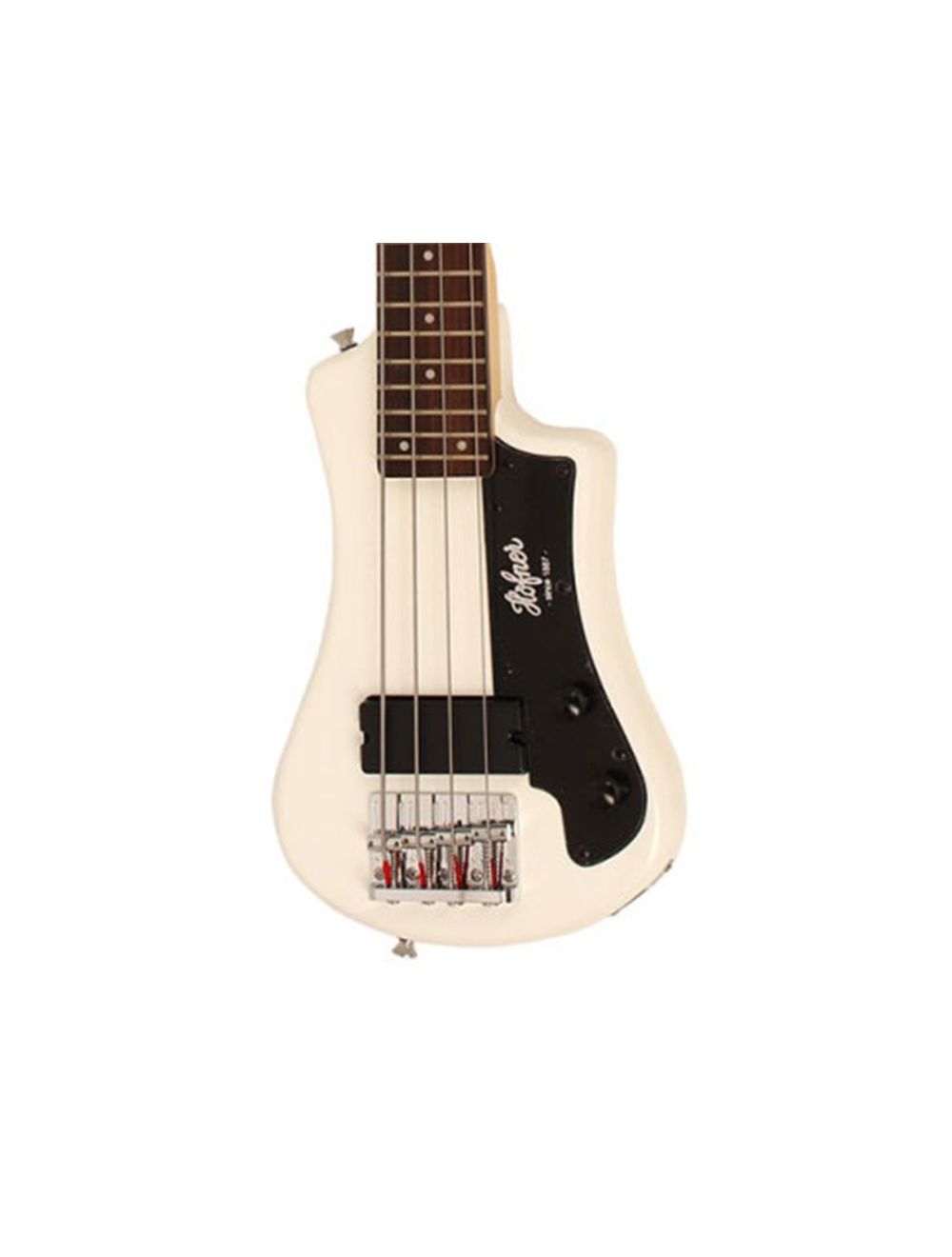Hofner Shorty Travel Electric Bass Guitar w Gig Bag White