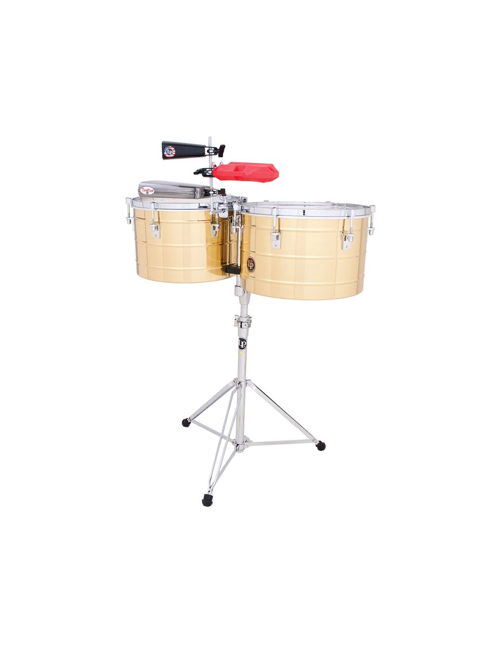 Open Box Latin Percussion Tito Puente 15" and 16" Thunder Timbales - Brass
