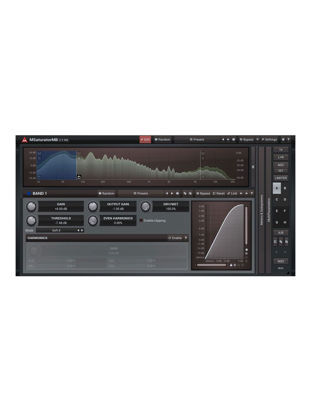 Melda MSaturatorMB Powerful Distortion & Harmonic Generator