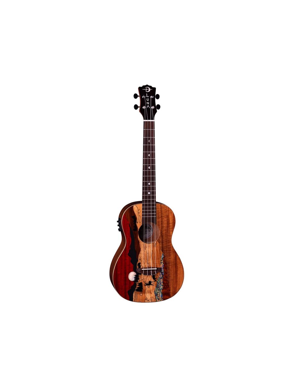 Luna Vista Deer Baritone Ukulele w/Preamp & Bag - Open Box