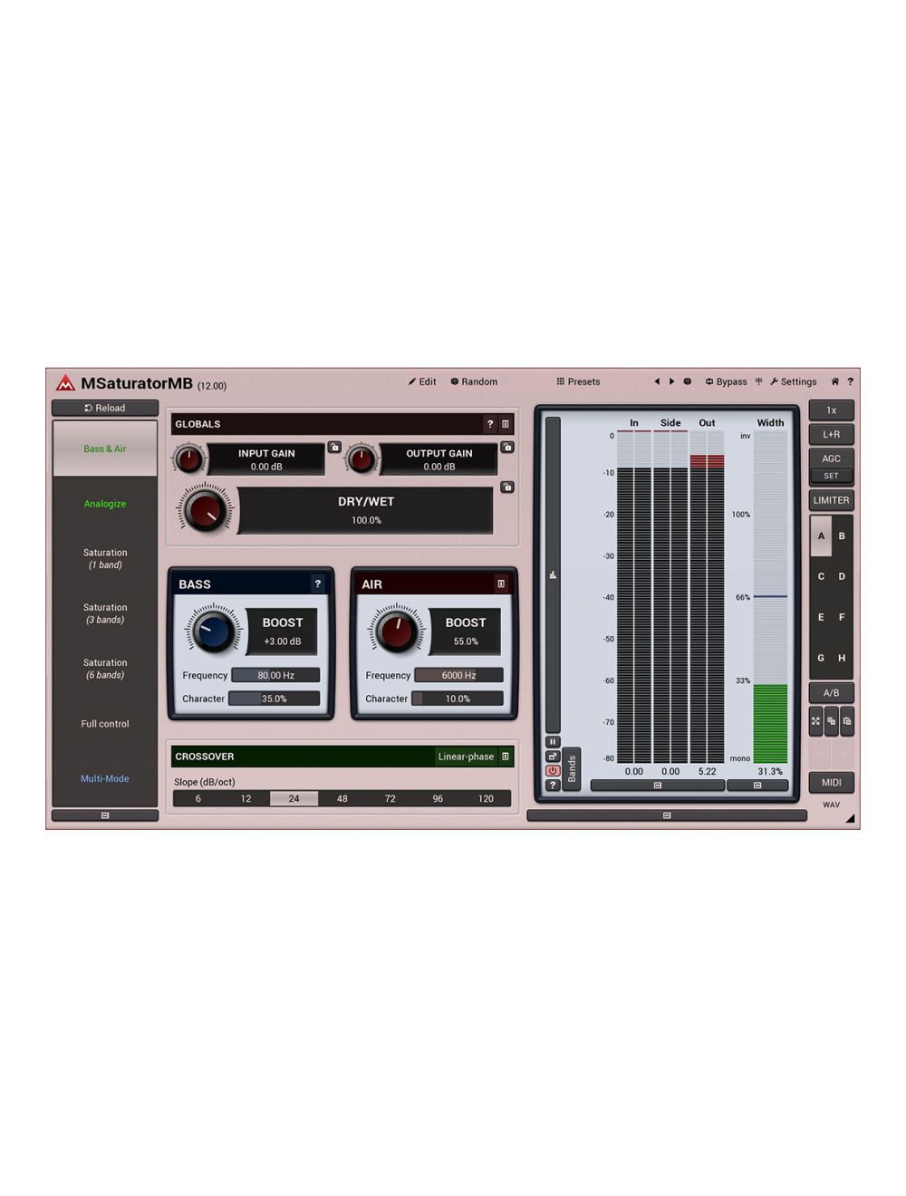 Melda MSaturatorMB Powerful Distortion & Harmonic Generator