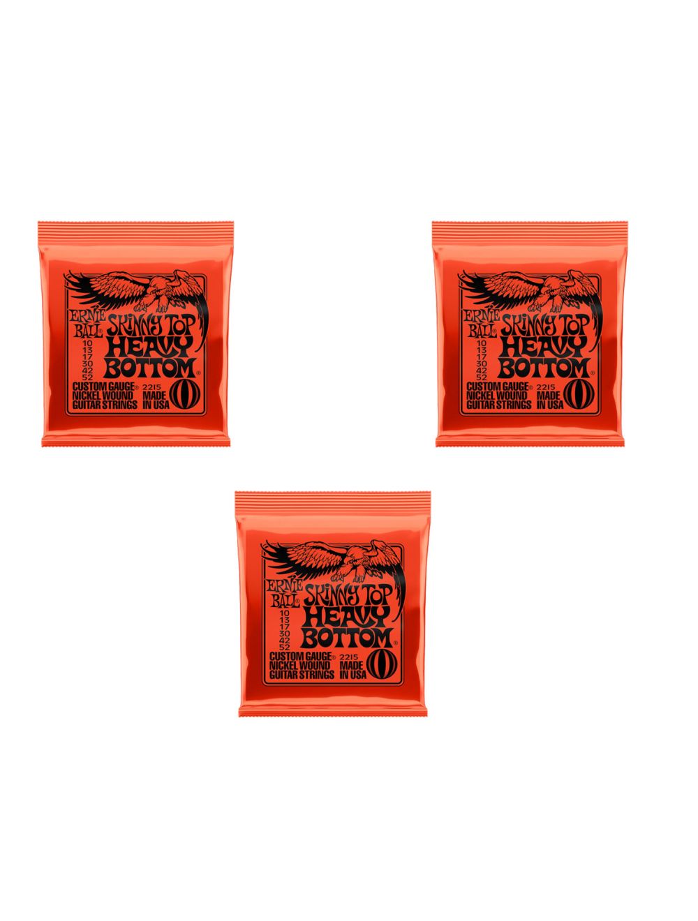 Ernie Ball 2215 Slinky Skinny Top Heavy Bottom Electric Guitar Strings 3-Pack