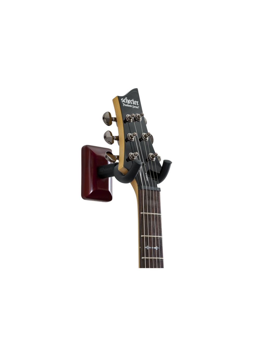 Gator Frameworks Wall Mounted Guitar Hanger with Cherry Mounting Plate