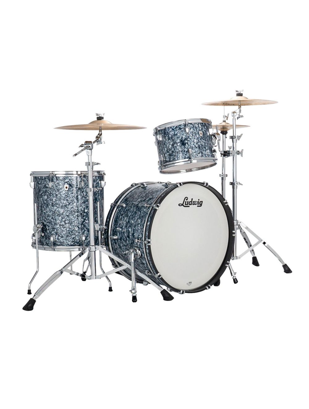Ludwig Neusonic Fab 3-pc Shell Pack w/ 22" Kick - Steel Blue Pearl