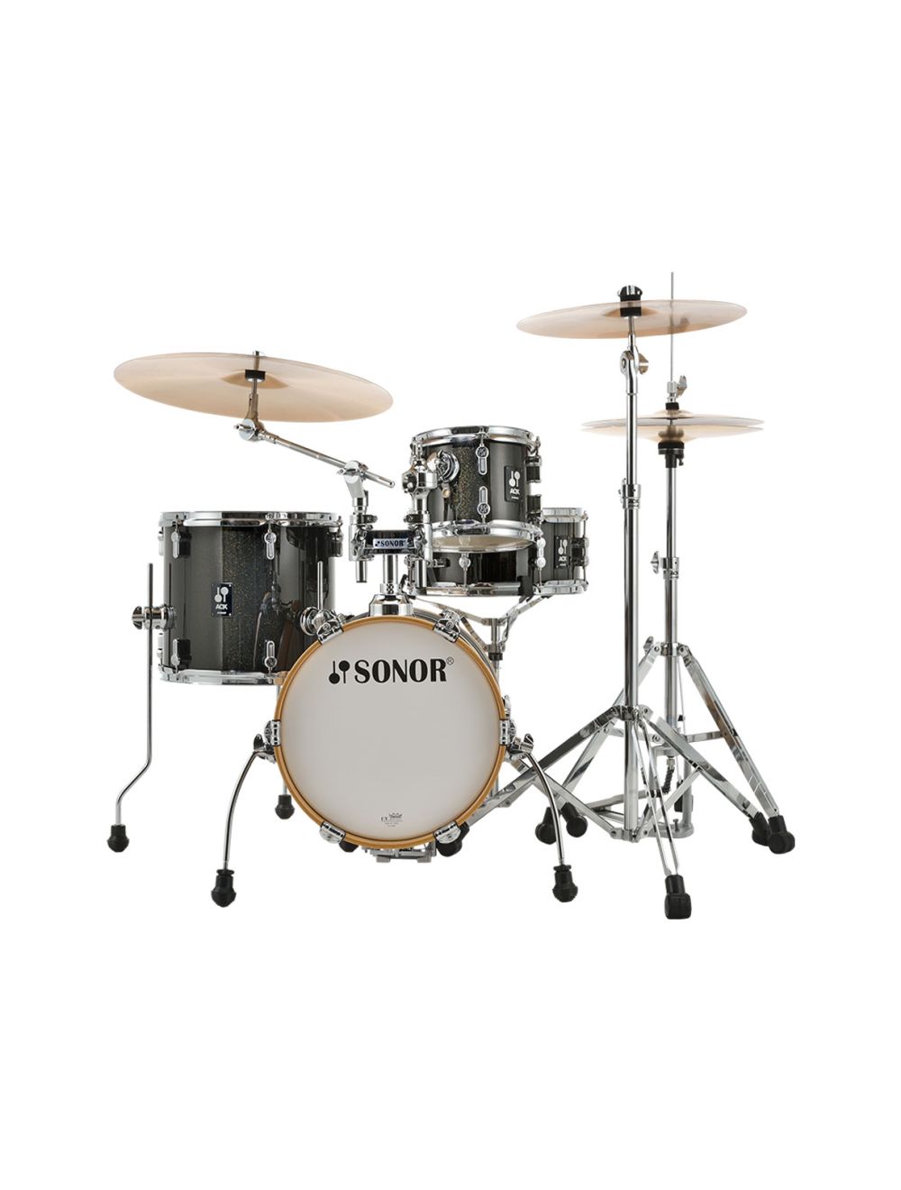 Sonor AQX Micro 4-pc Shell Pack w/ 14" Kick - Black Midnight Sparkle