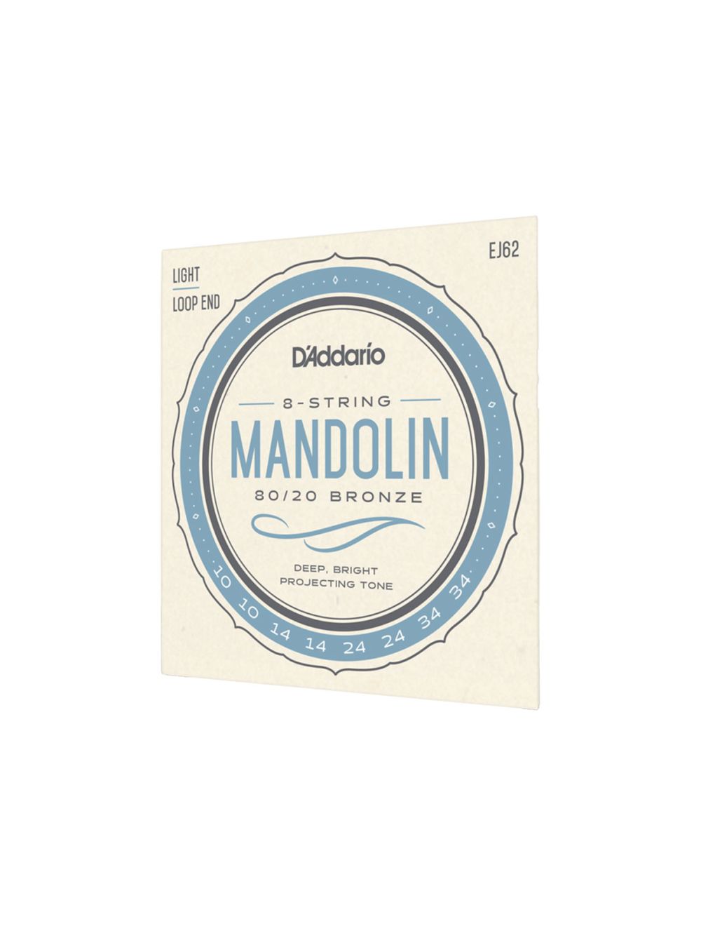 D'Addario EJ62 80/20 Bronze Light Mandolin Strings - 10-34 Gauge