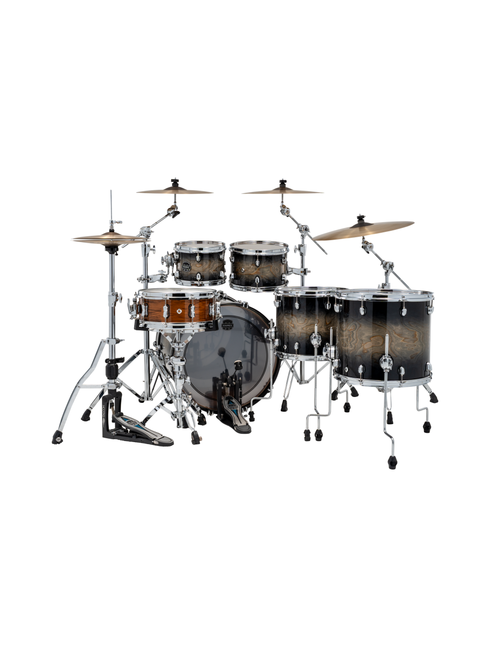 Mapex Saturn VI Studioease 5-Piece Shell Pack w/22" Kick - Black Ink Burst
